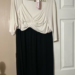 Chic Two-Tone Long Sleeve Dress